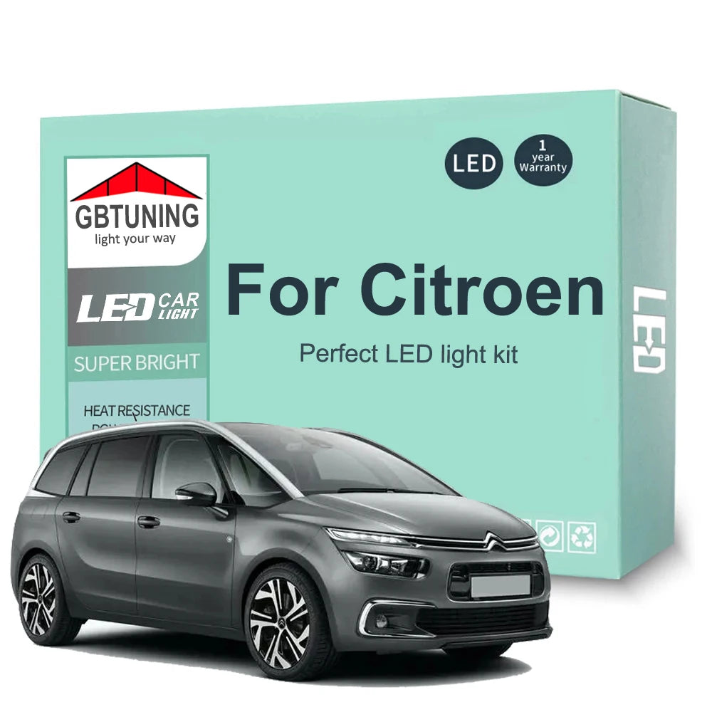 LED Interior Light Kit for Citroen C4 Grand Picasso Berlingo C-Zero Jumper Dispatch Nemo Jumpy Car Reading Trunk Canb...