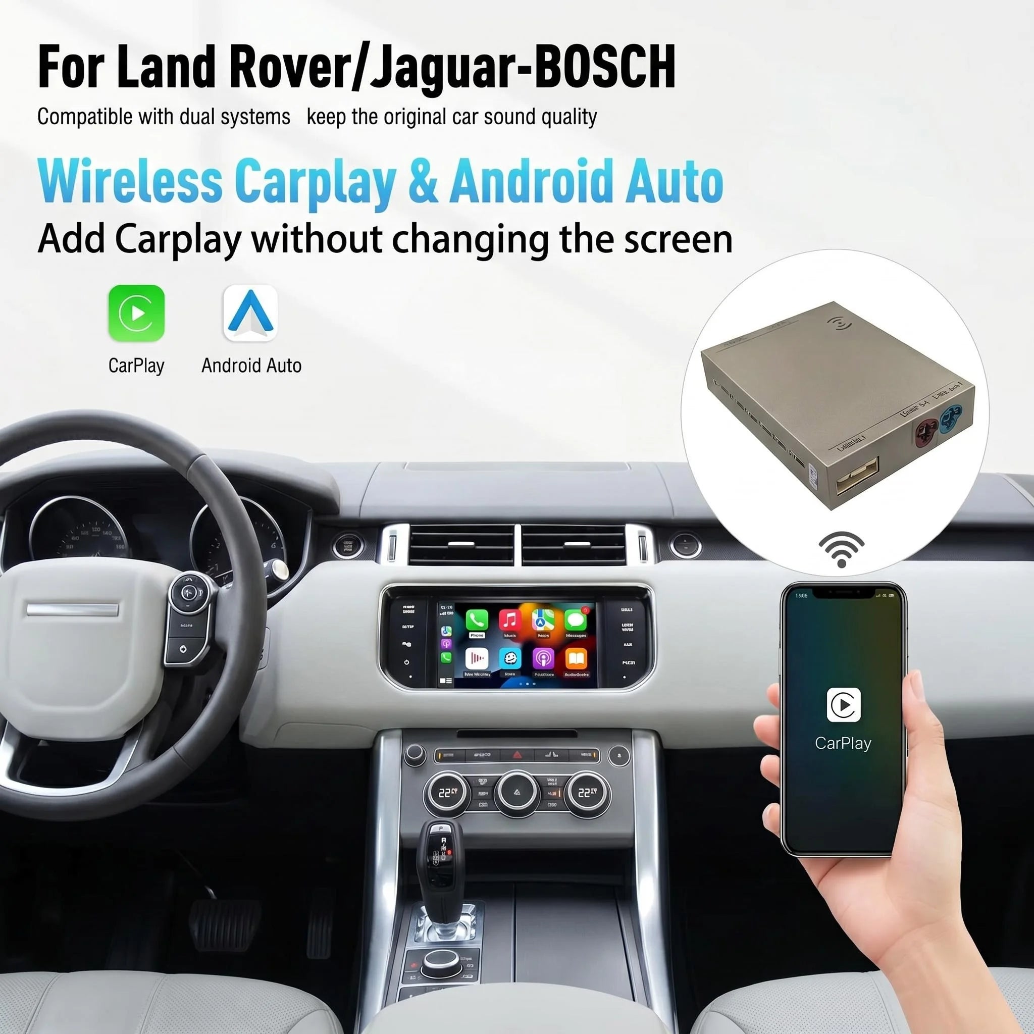Wireless CarPlay Android Auto For Land Rover Bosch Host Rover Jaguar XE/XF Link Multimedia