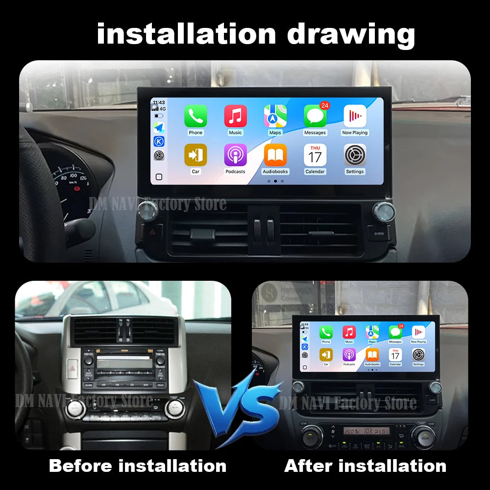 Android 14 Car Radio For Toyota Land Cruiser Prado 150 2010 - 2013 Navigation GPS WIFI BT