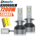7200W H7 H4 LED Headlights 8300000LM H8 H9 H11 H1 9005 9006 HB3 HB4 9012 HIR2 High Low Bea