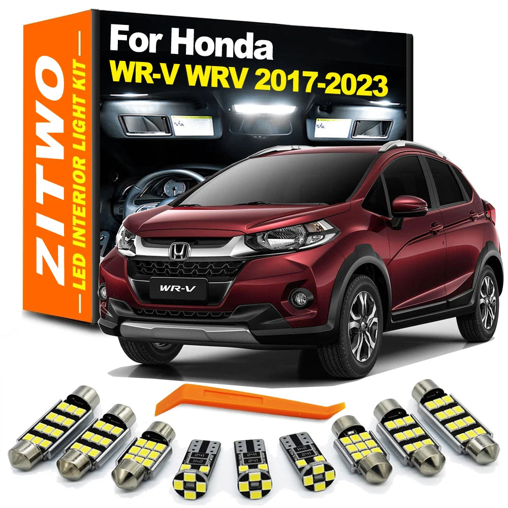 ZITWO 8Pcs LED Interior Dome Reading Light Bulb Kit For Honda WR-V WRV 2017 2018 2019 2020 2021 2022 2023 Trunk Lamp Accessories