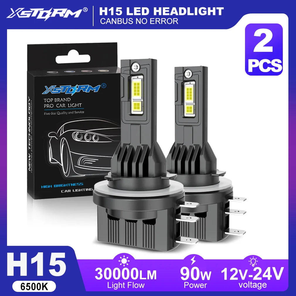 XSTORM 30000LM H15 LED Lights For VW Golf 6 MK3 H15 LED Headlight Bulbs High Low Beam Driv