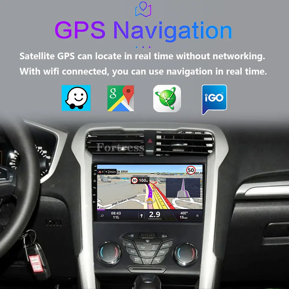 Android 16 GPS Navigation QLED Touch Screen For Ford Fusion Mondeo 5 2014-2019 Auto Radio