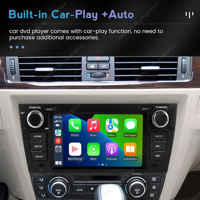 Wireless CarPlay Android Auto Multimedia Display Screen For BMW E90 E91 E92 E93 2006-2012