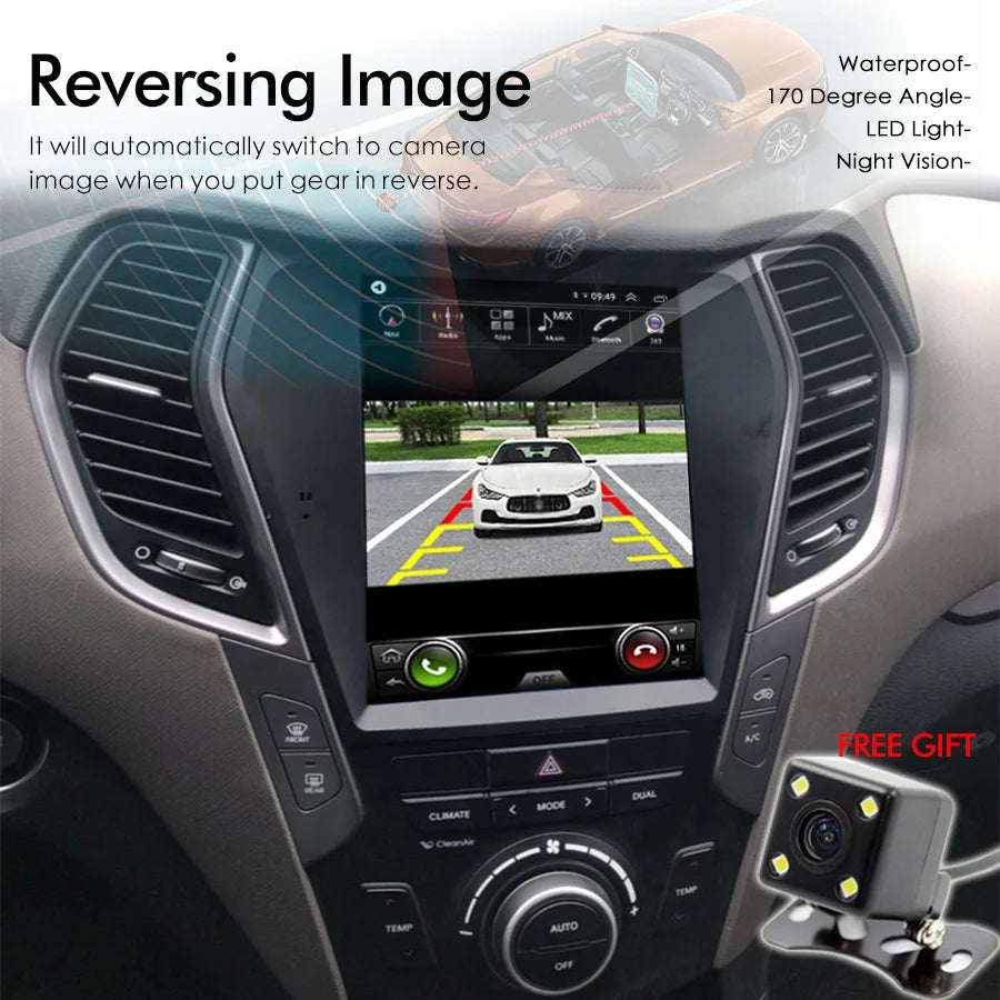 10.4" Android Car Radio For Hyundai Santa Fe 2013 2014 2015 2018 IX45 Auto Navigation GPS
