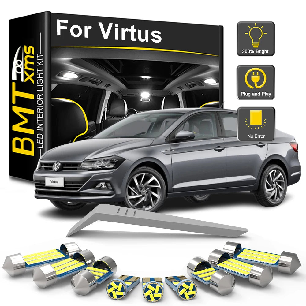10-Piece LED Interior Light Kit for Volkswagen VW Virtus - Canbus Error-Free Bulbs | AUTOKITSHOP