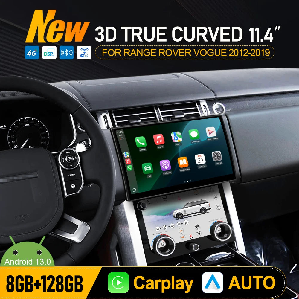 11.4" Curved Screen Android Car Radio For Range Rover Vogue L405 2012-2019 Stereo Carplay  | AUTOKITSHOP