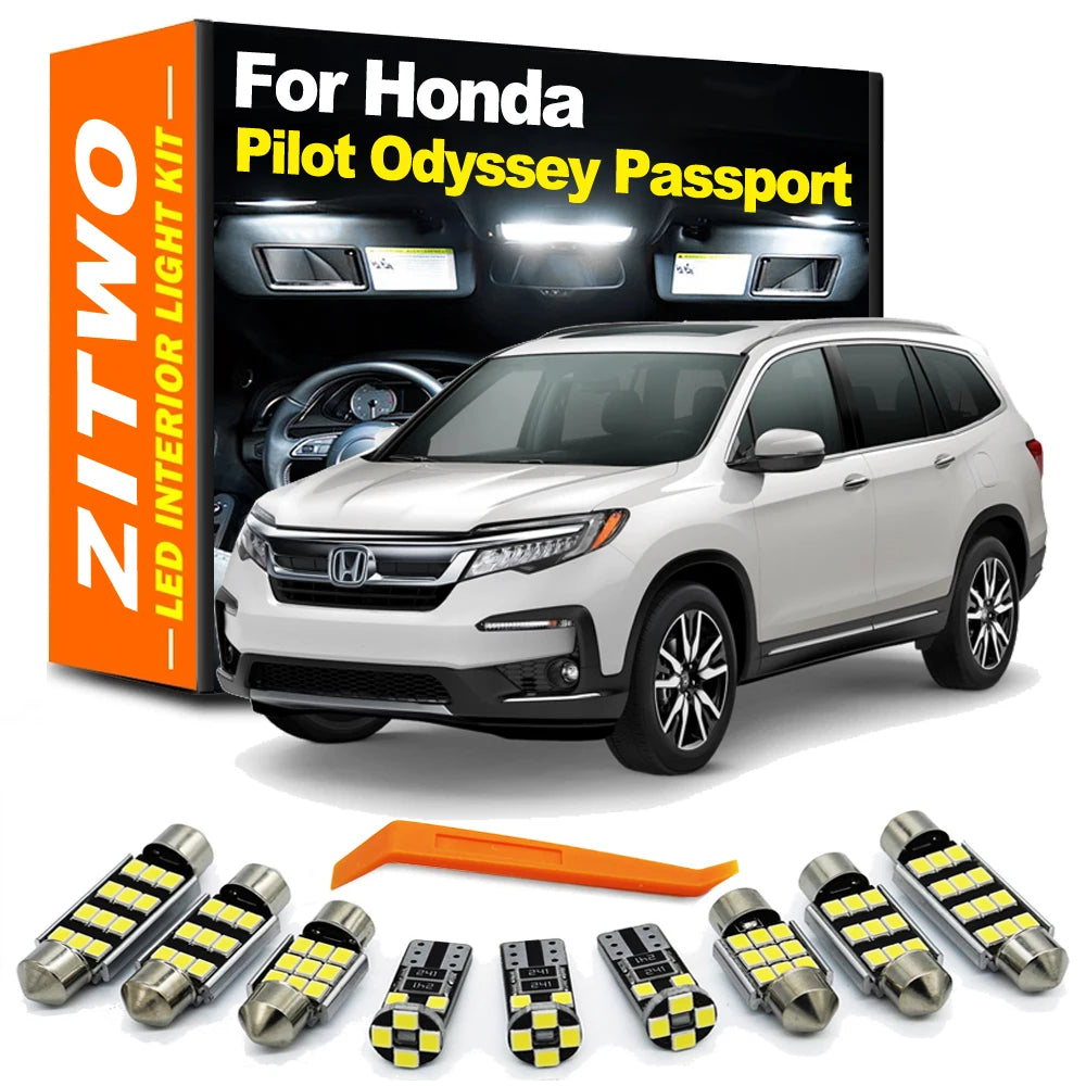 ZITWO Complete LED Interior Dome Map Light Bulb Kit For Honda Odyssey Pilot HR-V HRV Passport Trunk License Plate Lamp Canbus