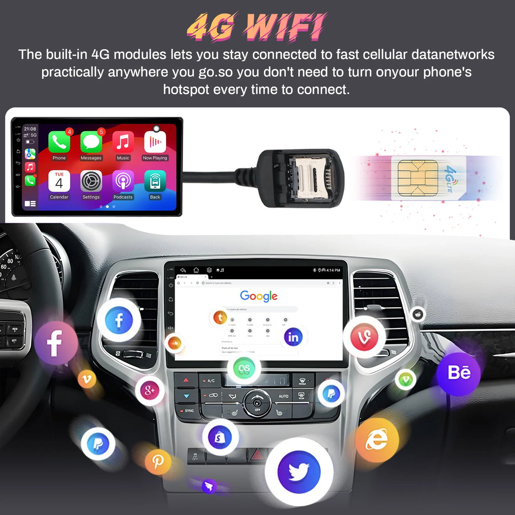 Car Radio For Honda Element YH 2002-2011 4G Wireless Bluetooth CarPlay Touch Head Unit Scr