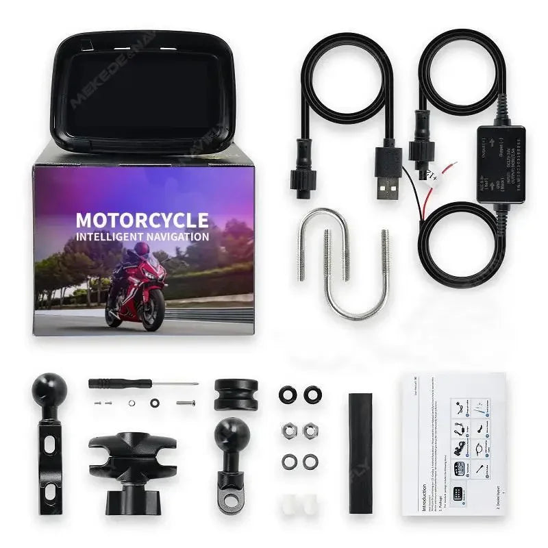 Wireless Carplay Motorcycle Gps Navigation IPX7 Waterproof 5inch LCD Display Moto Monitor  | AUTOKITSHOP