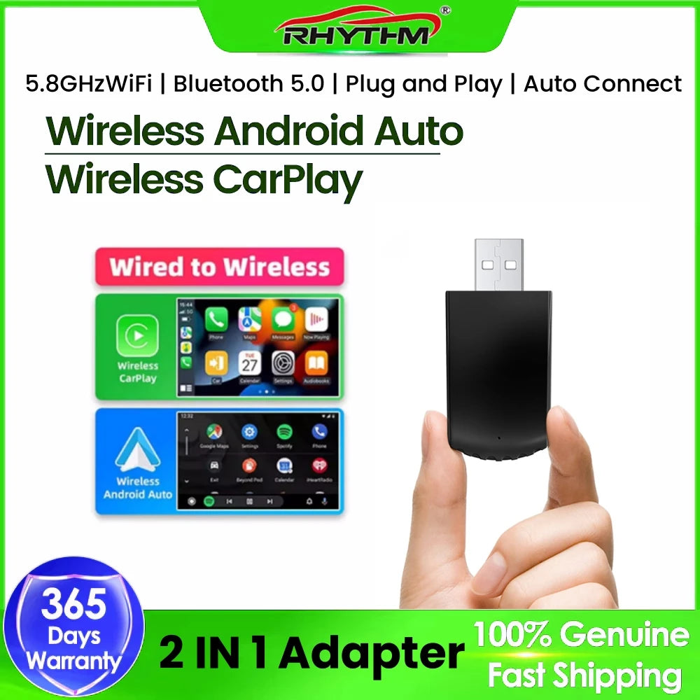 Wireless Carplay&Android Auto Box 2in1 Wired to Wireless Dongle Automatic Connect Adapter  | AUTOKITSHOP