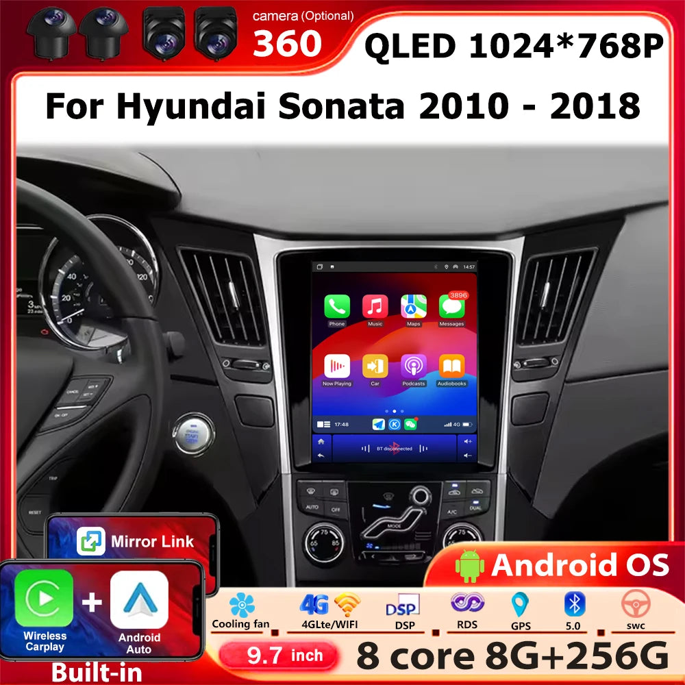 9.7 Inch For Hyundai Sonata 2010 - 2018 Android 16 Auto Car Radio Multimedia Video Player