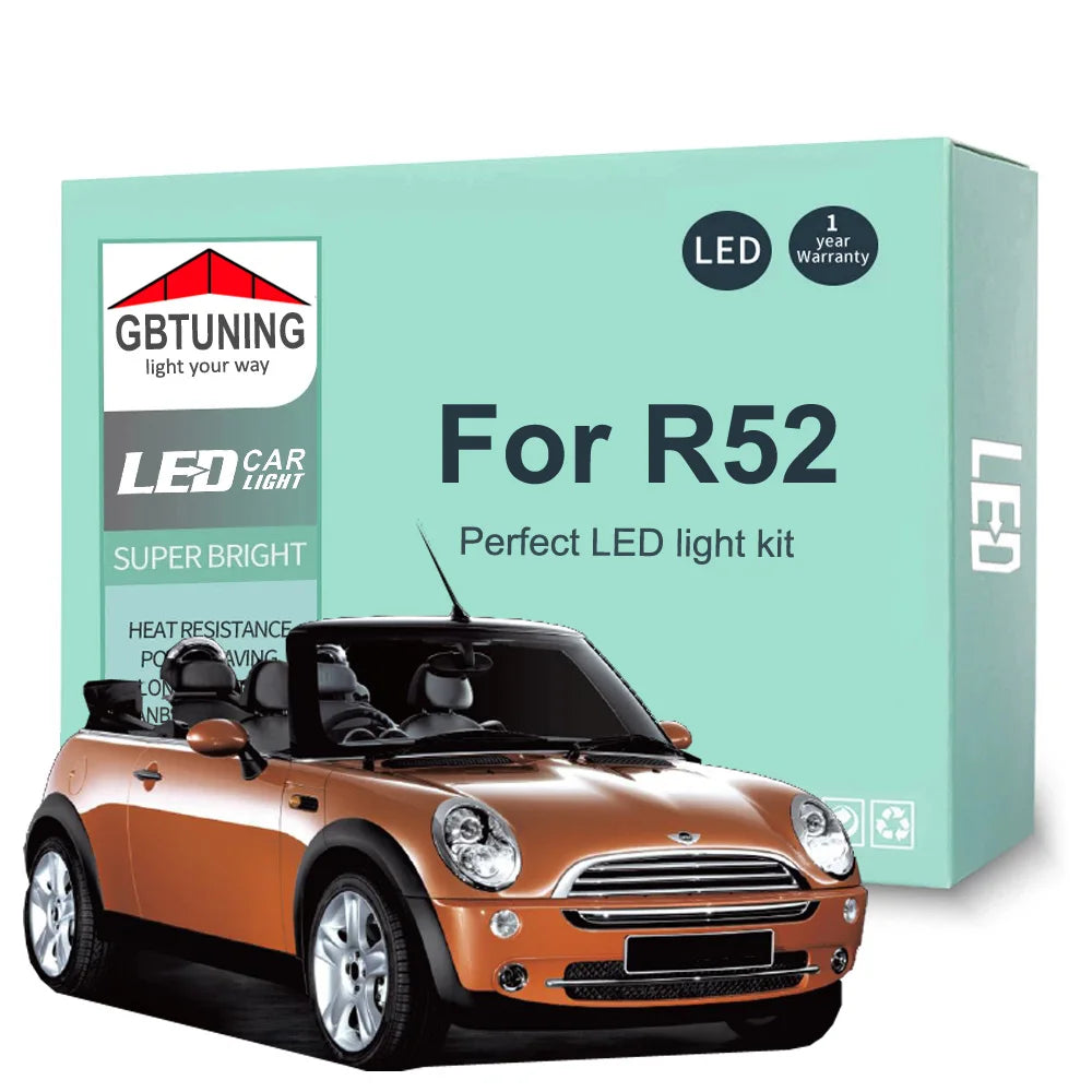 10-Piece LED Interior Light Kit for Mini R52 Cabrio Convertible - Canbus Error-Free Bulbs | AUTOKITSHOP