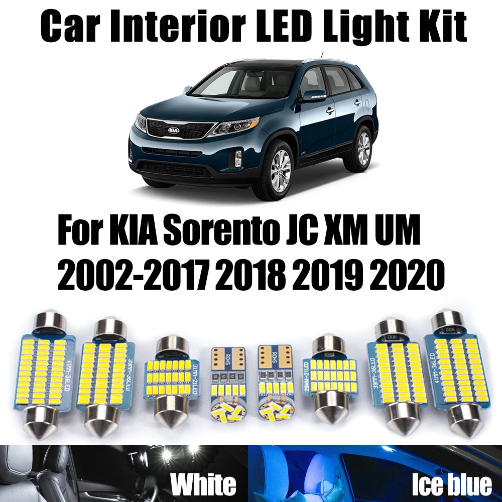 LED Interior Light Kit for KIA Sorento JC XM UM 2002- 2019 - Canbus Dome Map Door Trunk Bulbs | AUTOKITSHOP