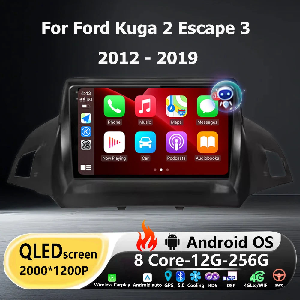 9 Inch For Ford Kuga 2 Escape 3 2012 - 2019 Android 16 Auto Car Radio Multimedia Video Pla