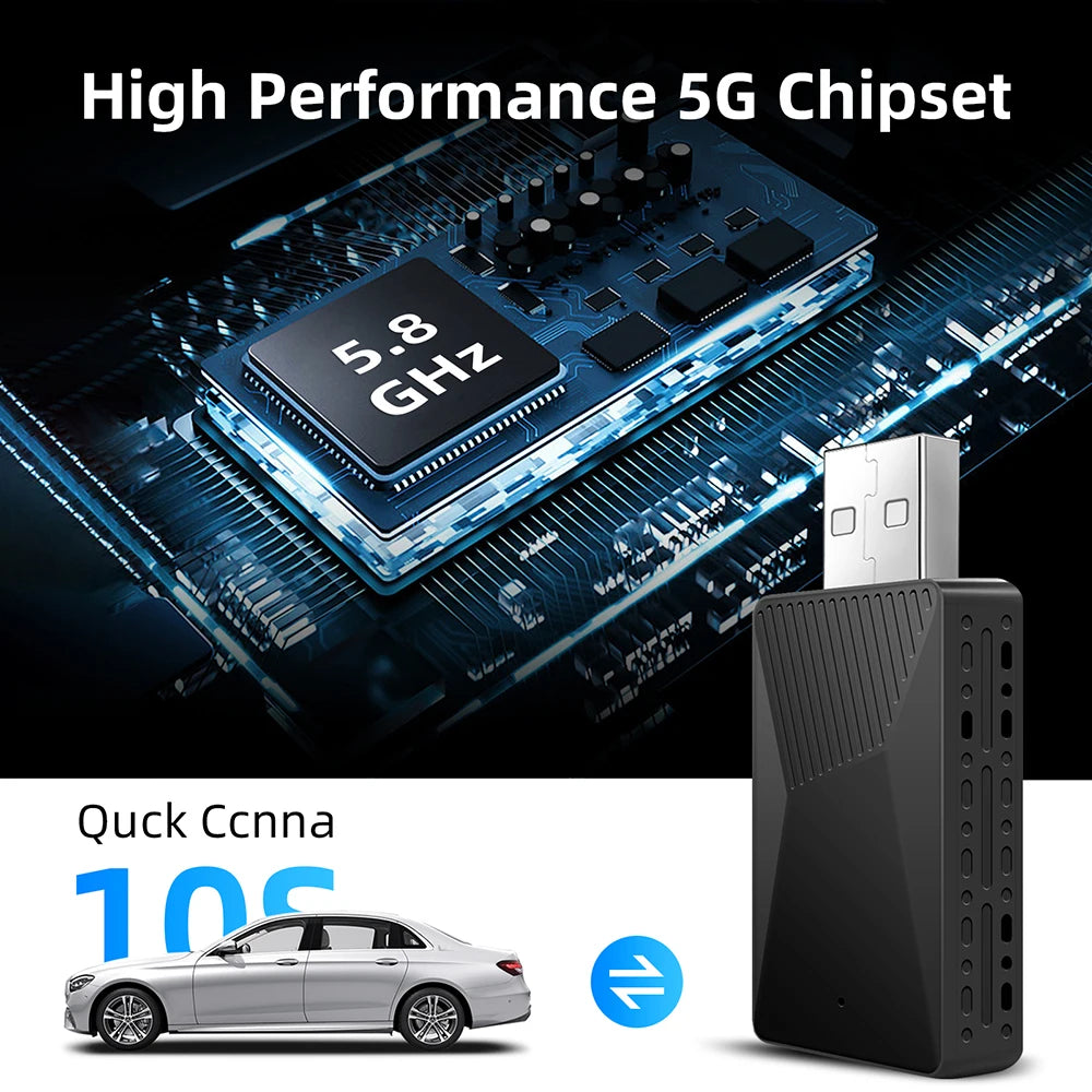 Wireless Carplay Adapter Android Auto Wireless Smart Dongle 2in 1 For Peugeot Mazda Hyunda | AUTOKITSHOP