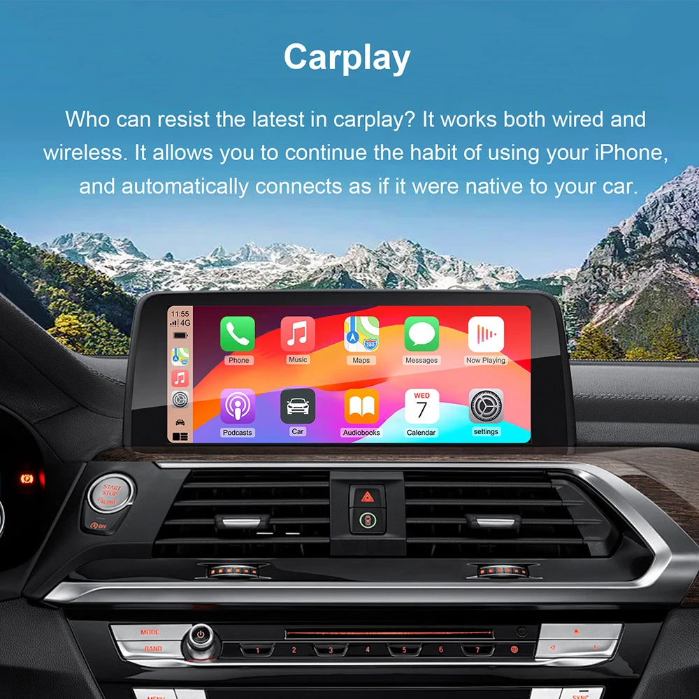 Wireless CarPlay Android Auto For BMW1,2 ,3,4,5,7,X1 X2 X3 X4 X5 X6 mini series EVO NBT ca