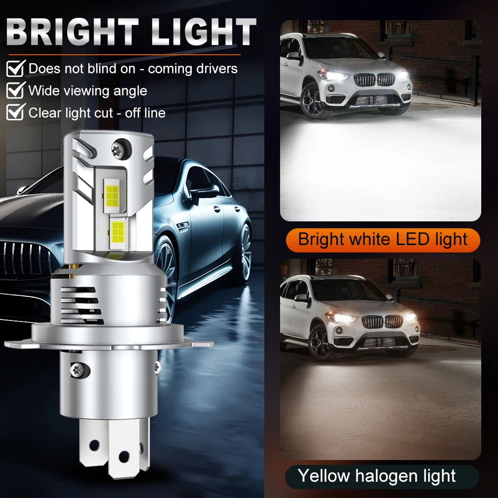 TOAUTO H4 LED Lights Bulbs 6000K 120W H7 LED Headlight Canbus H11 H4 Car Turbo Lights With
