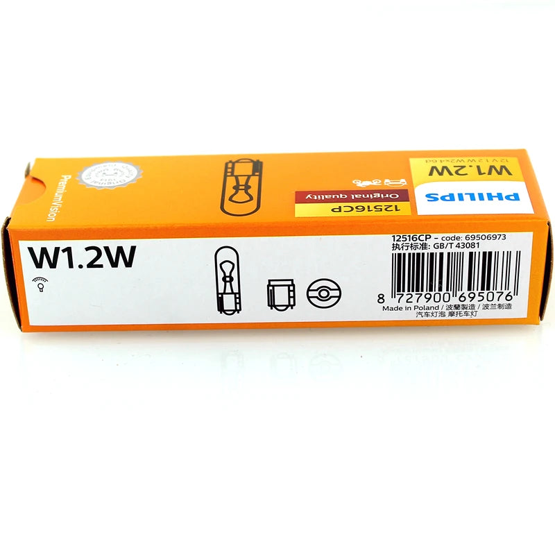 Philips Car Gauge Light T5 Halogen Panel Bulb 12V 1.2W W1.2W Instrument Lamp Lights