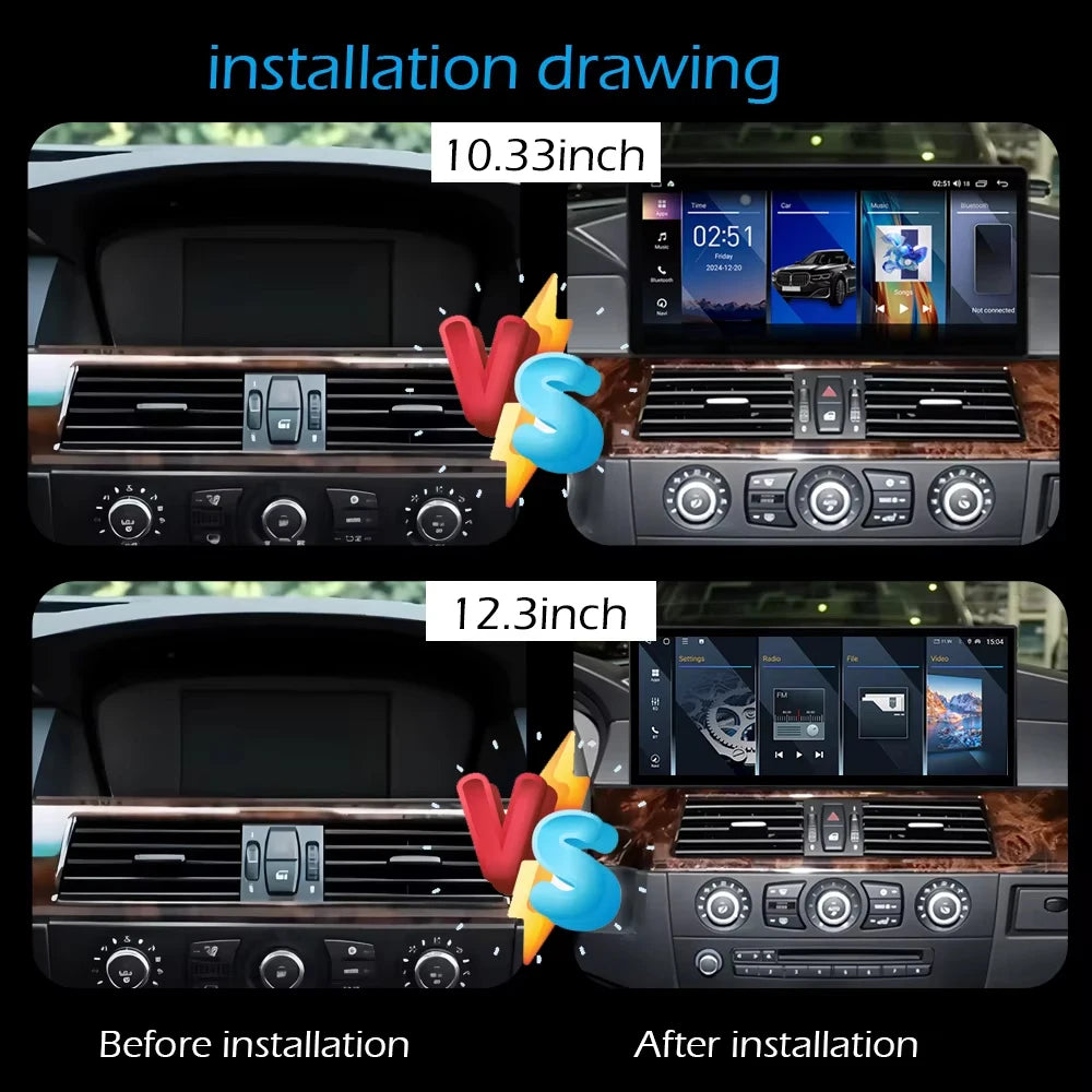 Wifi Car Radio GPS Navigation Android 16 Multimedia Player 4G For BMW 5 Series E60 E61 E62