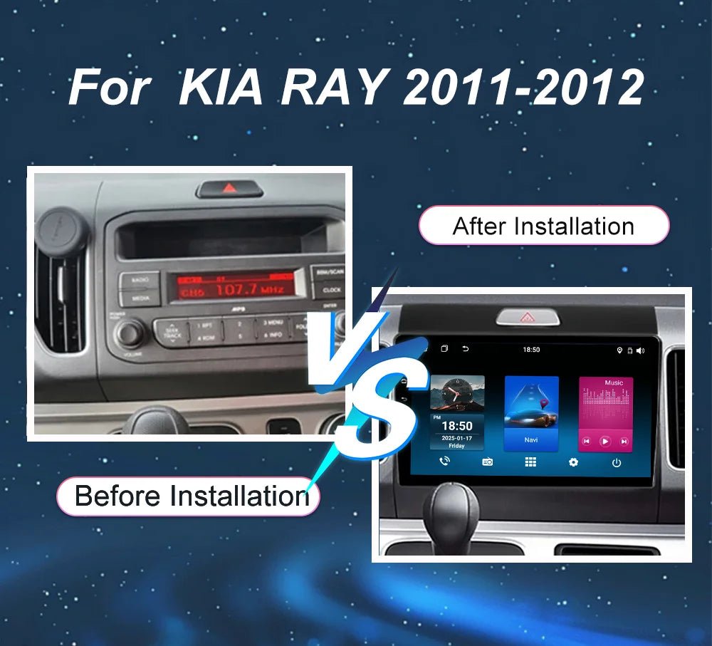 Android 15 Car Radio Stereo For KIA RAY 2011-2012 Auto Multimedia Video Player Carplay Ste