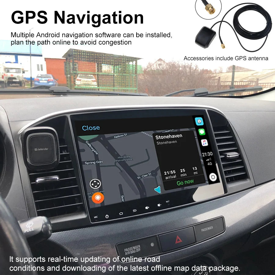 128GB Car Radio Android 14 Multimedia Video Player For Mitsubishi Lancer 2007-2018 2Din GP