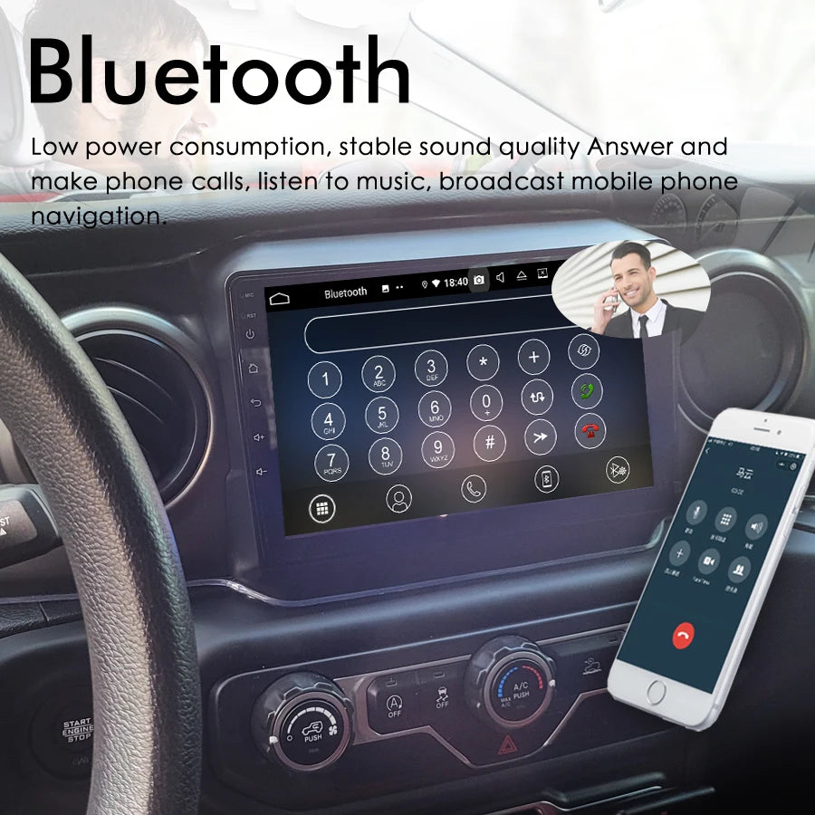 Android 14 AI Voice Car Radio GPS Navigation For Jeep Wrangler 4 JL 2018 2019 Multimedia V