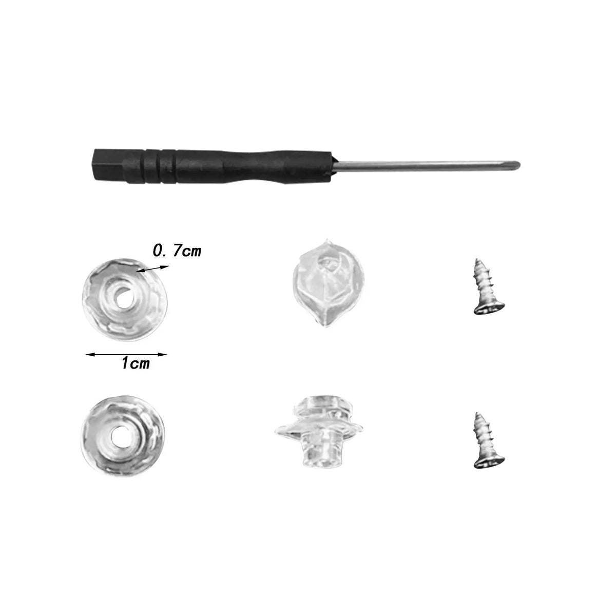 Sturdy Clear Anti Fog Insert Pins Portable Screwdriver Set for Motorcycle Helmet Visor Accessory - Automotive LED Light