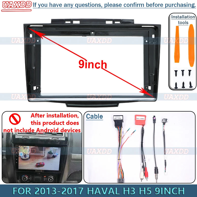 FOR 2013-2017 HAVAL H3 H5 9INCH Radio Android Stereo Frame Panel Fascia Dashboard Audio Mu