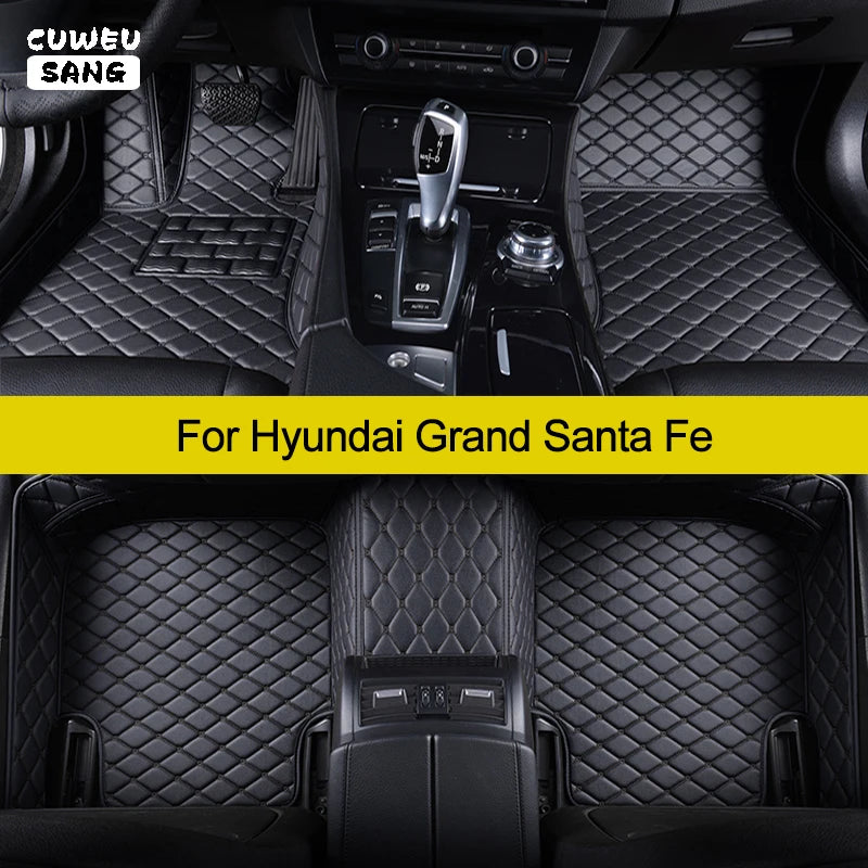 CUWEUSANG Custom Car Floor Mats For Hyundai Grand Santa Fe Auto Carpets Foot Coche Accesso | AUTOKITSHOP
