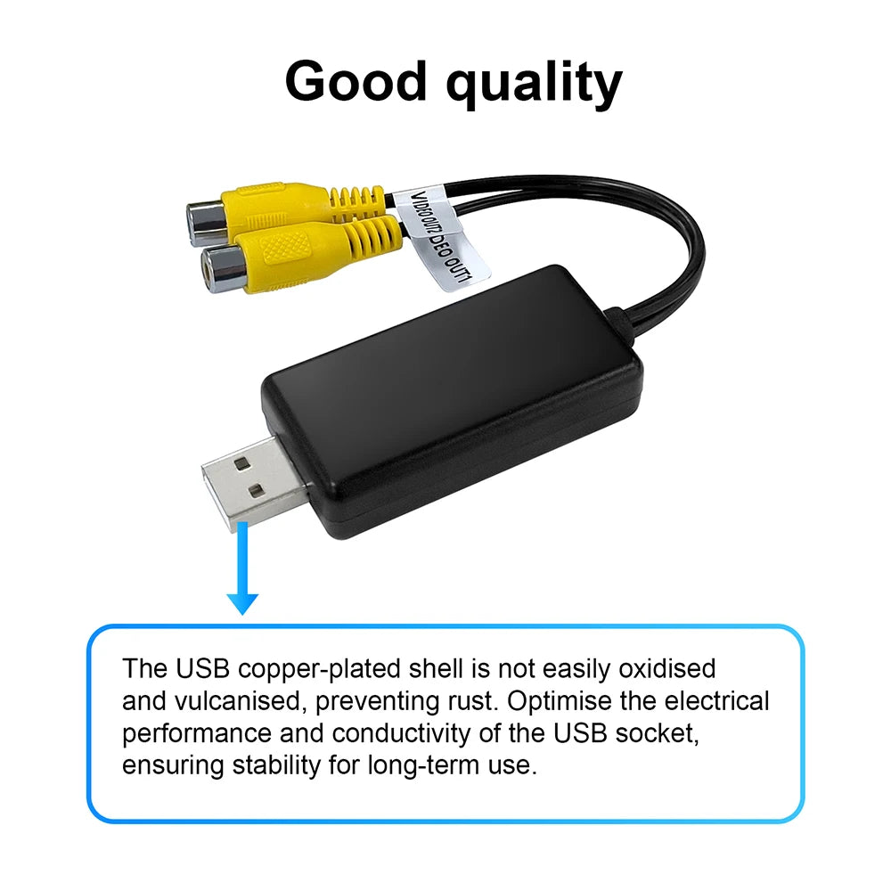 Headrest Screen HD USB to RCA Adapter Android Usb Video Output RCA Line Cable AV OUT For C | AUTOKITSHOP