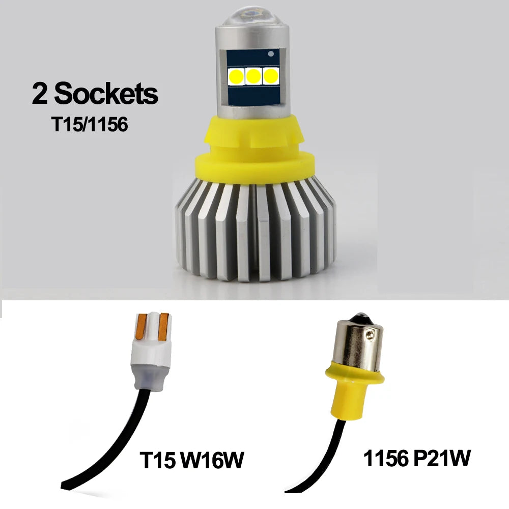 2pcs Brightest 1156 BA15S P21W T15 W16W LED Bulb 9W 1500Lm 3030SMD Car LED Backup Light Auto Reverse Lamp 12V 24V Canbus