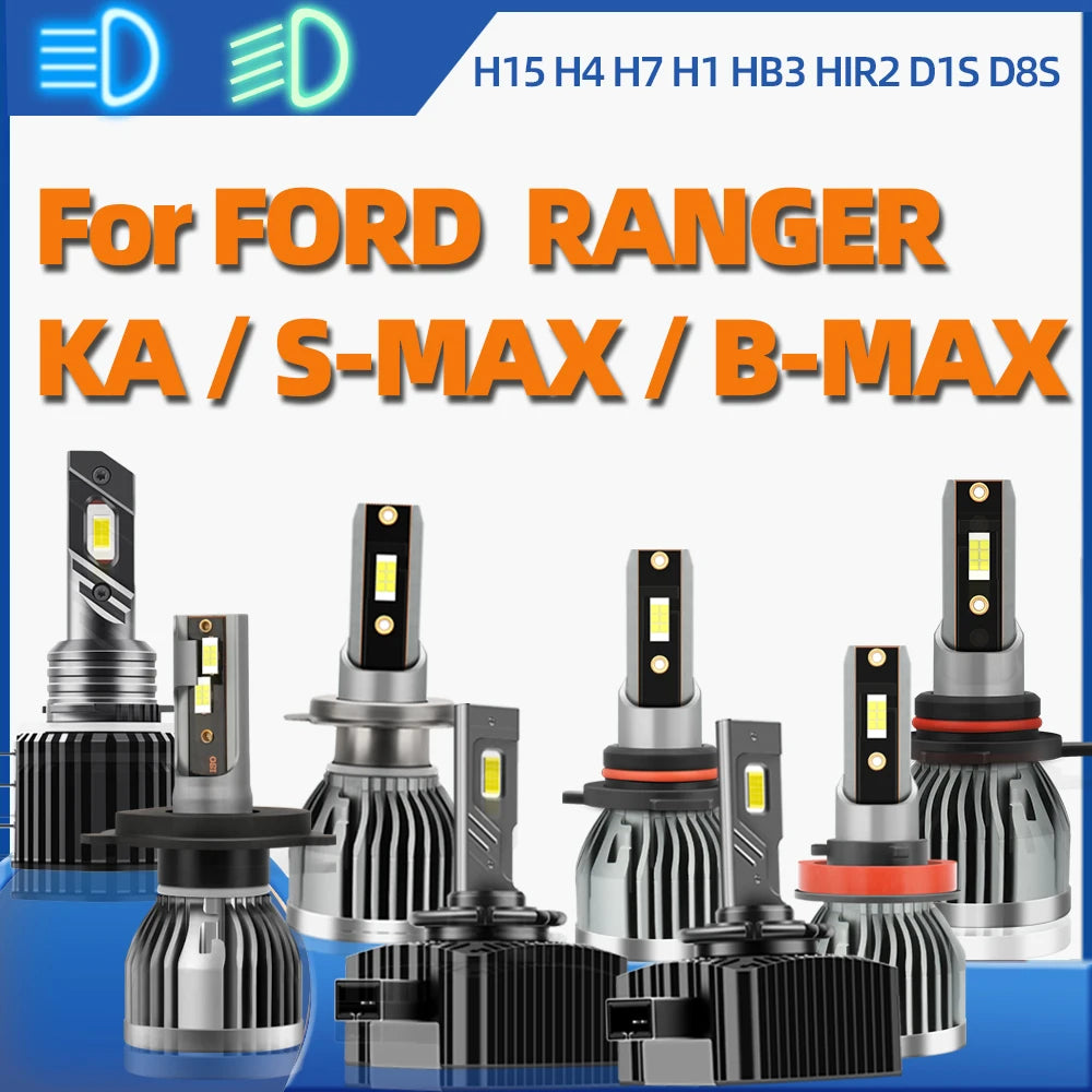 2/4Pcs Upgraded H11 HB3 H1 H7 H4 H15 HIR2 D1S D8S LED Headlight 26000LM 400% Brighter 6000