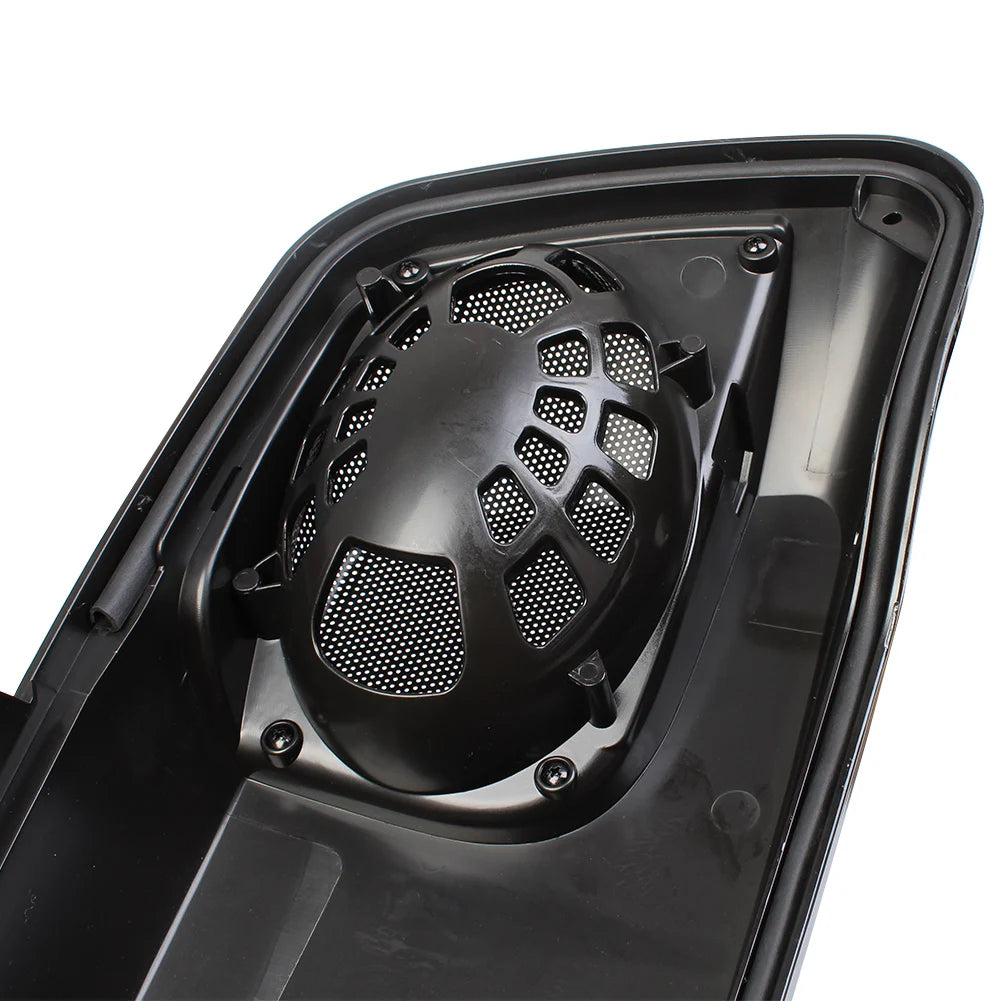 Gloss Black Motorcycle Saddlebag Speaker Lid Cover For Harley Touring Road King Electra Street G - Automotive LED Light