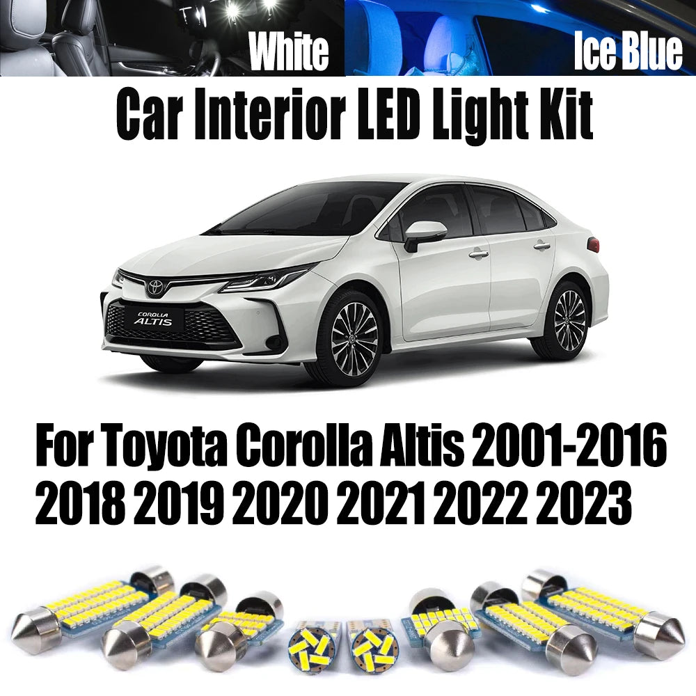 LED Interior Light Kit for Toyota Corolla Altis 2001- 2018 - Canbus Dome Map Door Trunk Bulbs | AUTOKITSHOP