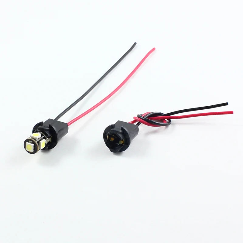 2-4pcs T10 W5W LED Bulb Holder Socket Cable T10 194 LED interior Lamp bulb Adapter socket