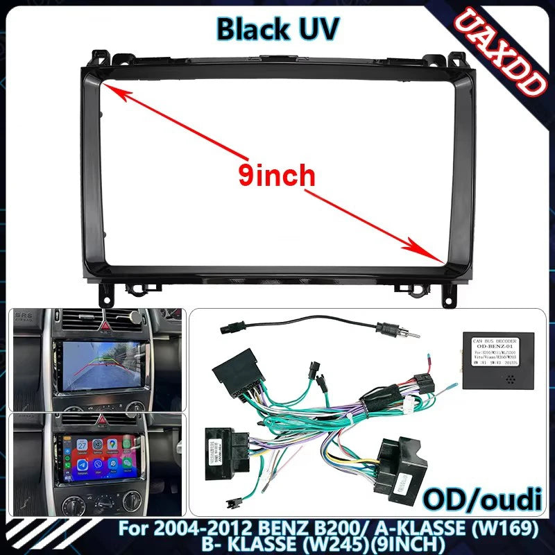 Car Radio Fascia Frame For2004-2012 BENZ B200/ A-KLASSE W169 B- KLASSE W245 9INCH Stereo P