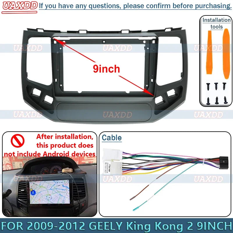 FOR 2009-2012 GEELY King Kong 2 9INCH Radio Android Stereo Frame Panel Fascia Dashboard Au