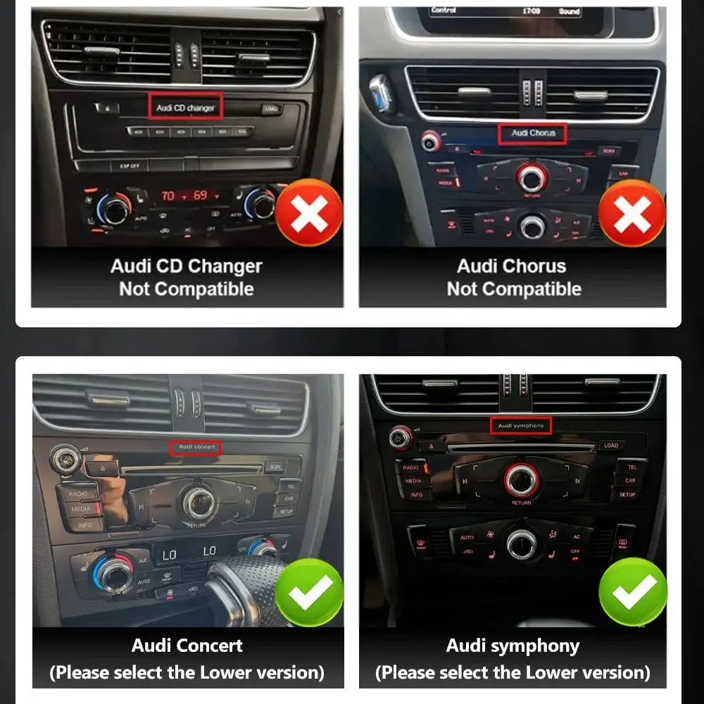 8.8 inch Wireless CarPlay Android 16 For Audi Q5 2008 - 2017 Car Multimedia Radio Navigati