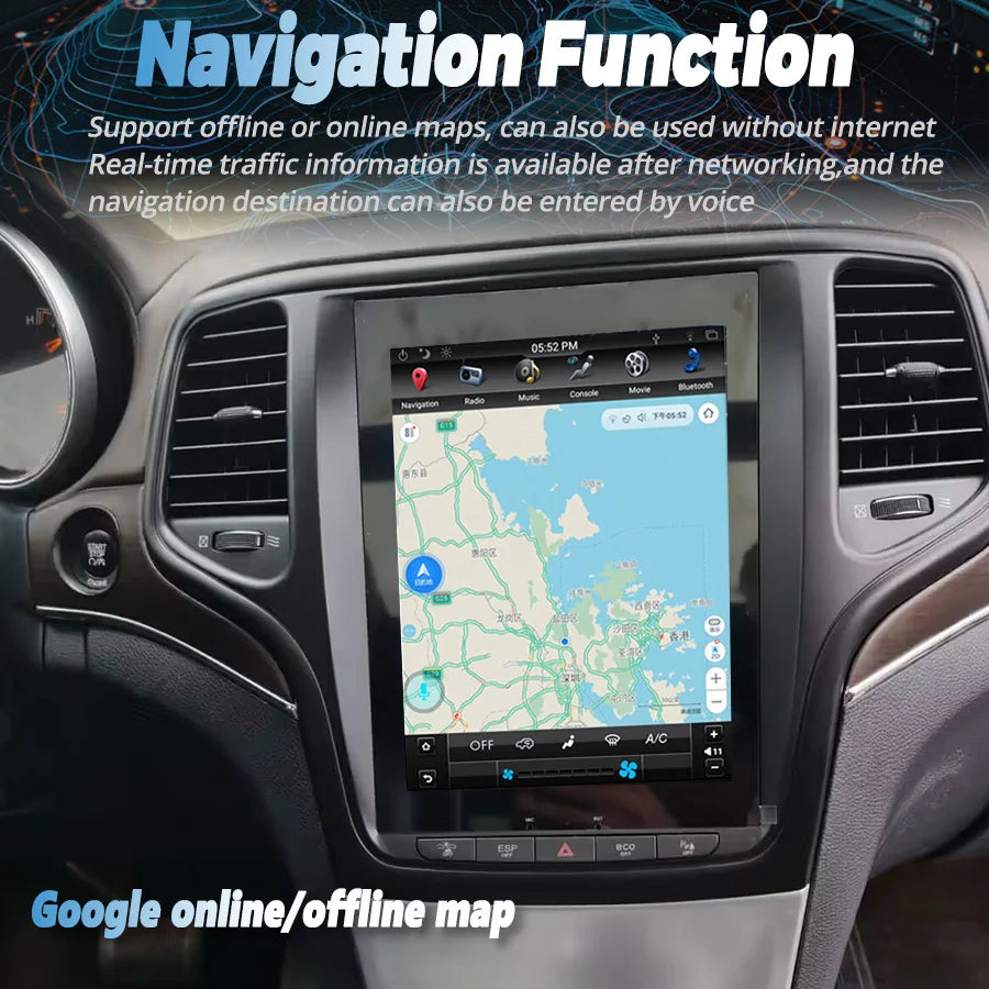 10.4inch Android Screen For Jeep Grand Cherokee 2012-2018 Car Radio Multimedia Video Playe