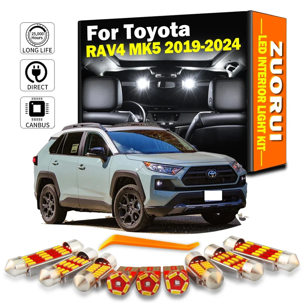 10-Piece LED Interior Light Kit for Toyota RAV4 MK5 5 V - Canbus Error-Free Bulbs | AUTOKITSHOP