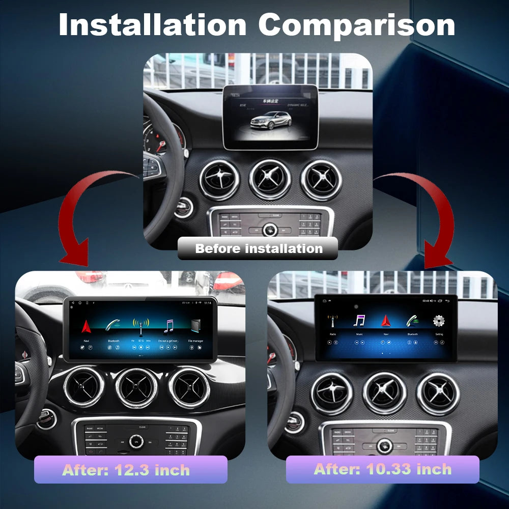 Wireless CarPlay Android 16 Auto Multimedia Touch Screen for Mercedes-Benz A Class 2013 -