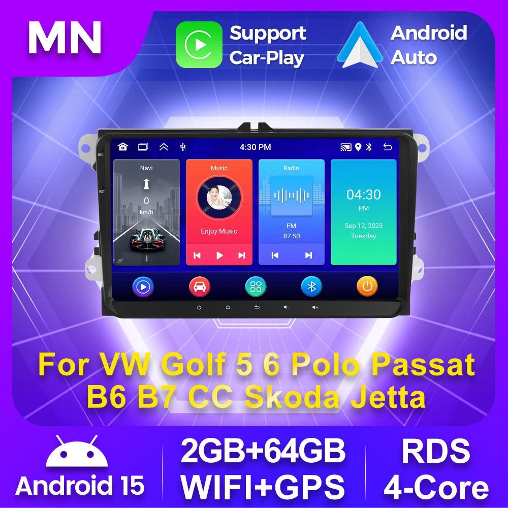 9'' Android Auto Multimedia Stereo for VW Volkswagen Skoda Octavia Golf Touran Passat B6 P | AUTOKITSHOP