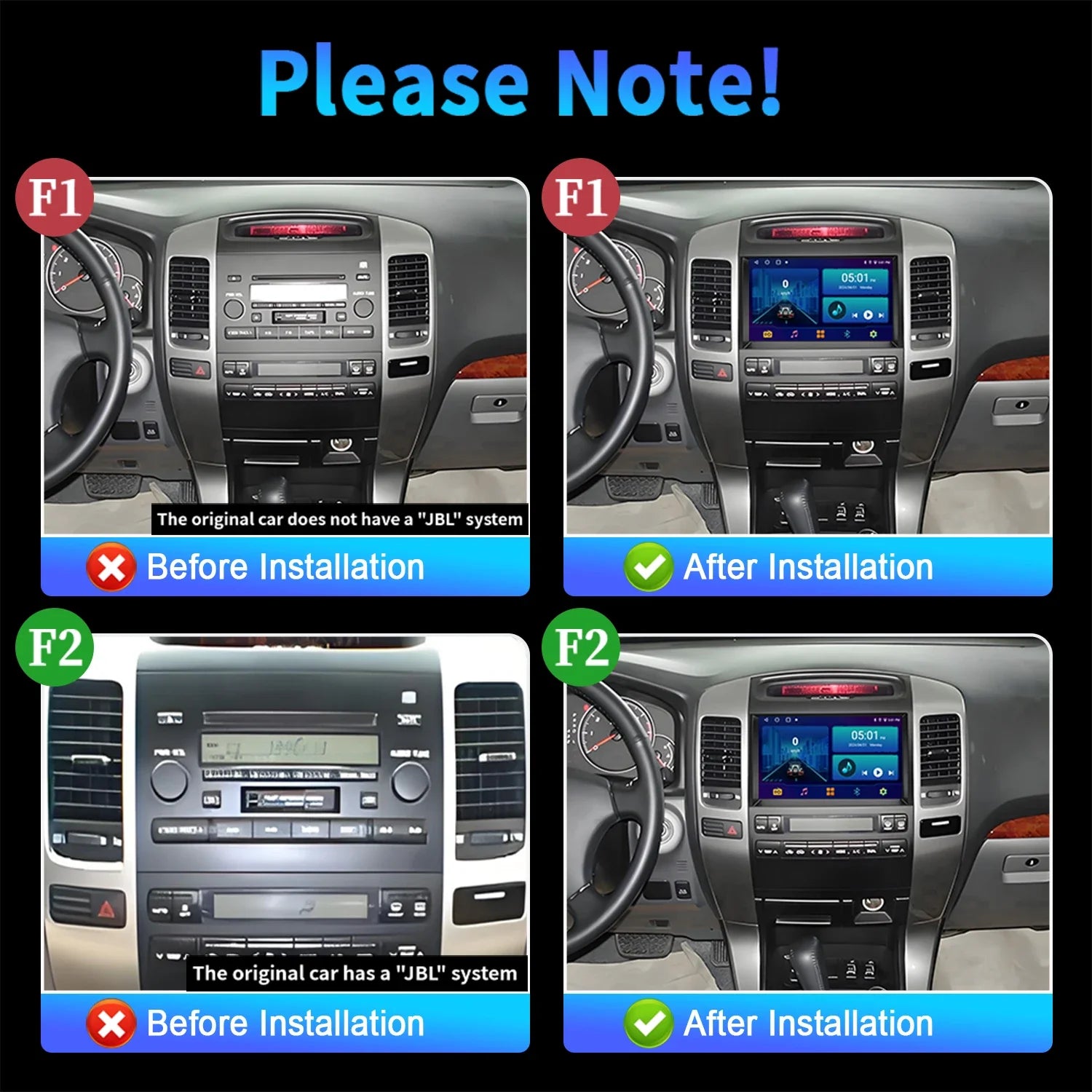 Android 14 For Toyota Land Cruiser Prado 120 3 III 2002-2009 Car Radio Multimedia Wireless