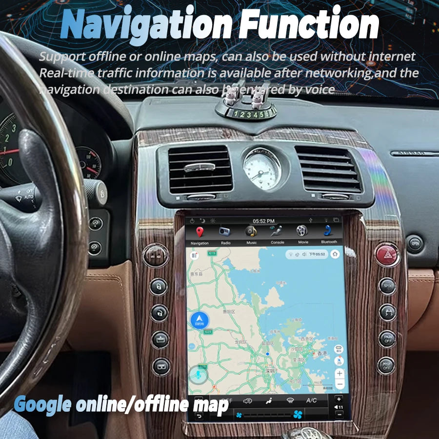 Android 12.1inch Vertical Screen CarPlay For Maserati QP Quattroporte 2004-2012 Car GPS Mu | AUTOKITSHOP