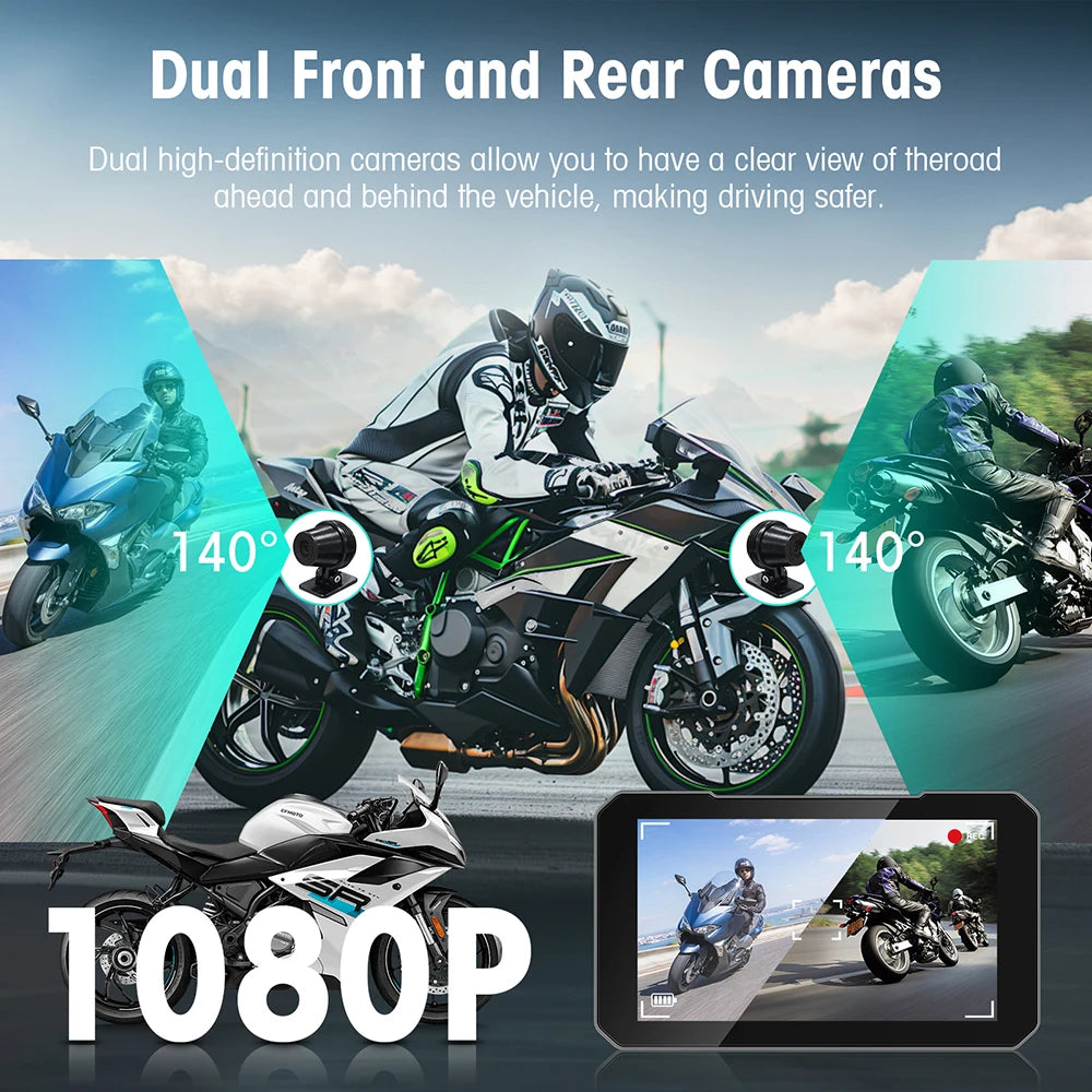 5inch Navigation Motorcycle DVR Waterproof Carplay Display Screen Portable Motorcycle Wire | AUTOKITSHOP