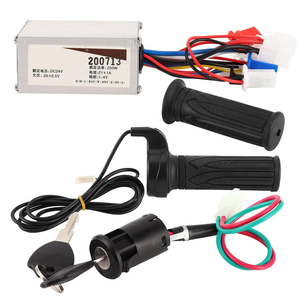 Electric Scooter Speed Controller Set 24V 250W Controller with Throttle Grip Lock Scooter Access - Automotive LED Light