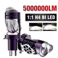 H4 LED Headlight Bulb Projector Lens Canbus Super Bright LED 3800W 5000000LM 6000K Hi/Low