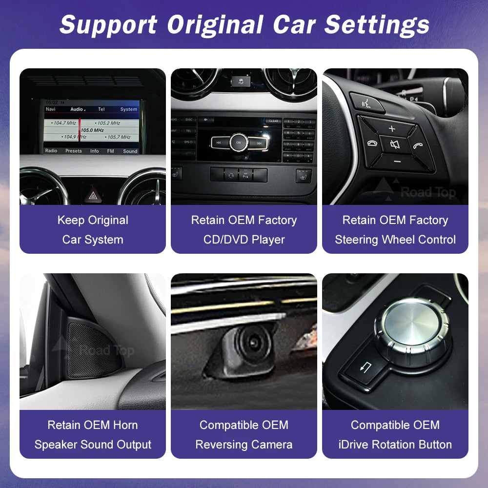 Wireless CarPlay Android Auto Linux Car Radio Multimedia Screen for Mercedes Benz GLK 2013 | AUTOKITSHOP