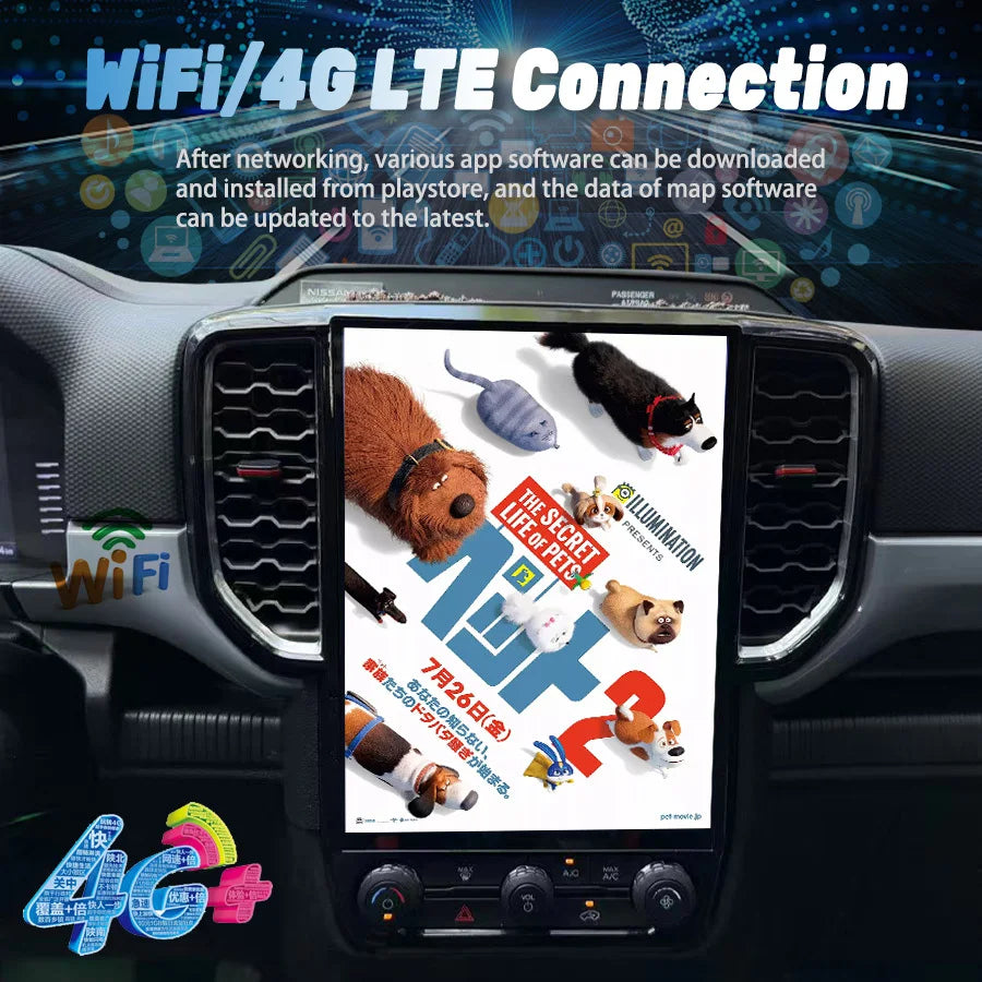 Car Stereo 12.1" Screen Dual System Multimedia Video Player For Ford Ranger 2022-2025 Radi | AUTOKITSHOP